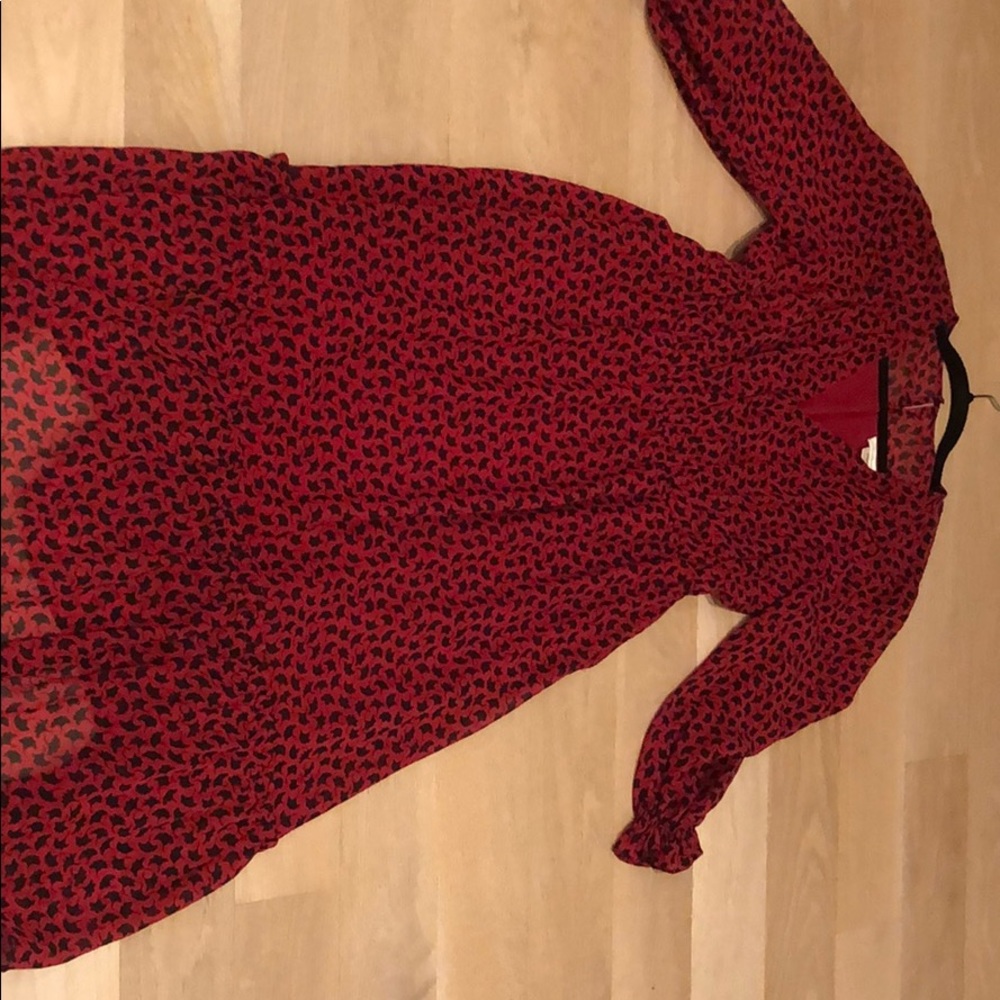 SHOSHANA red midi dress